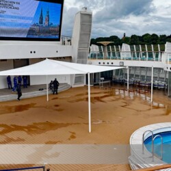 Sonnensegel auf Kreuzfahrtschiff Rollup-Segel auf der AIDA Sol