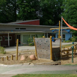 Aufgerolltes Sonnensegel in Kita Aufgerolltes Sonnensegel in einer Kita in Wohltorf