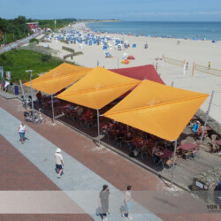 5 Sonnensegel in Damp / Ostsee 5 Sonnensegel auf der Sonnenterrasse im Ostseebad Damp am Vin's Diner