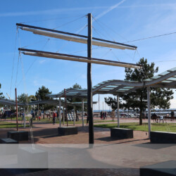 Kreative Gestaltung von Markisen-Sonnensegeln an Ostsee Markisensegel-Soliday-CS Ostseeresort-Damp Windjammer-Optik