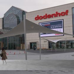 Event- und Sonnenschutzsegel Posthausen Hypar-Saisonsegel am Shopping-Center Dodenhof in Posthausen