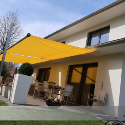 Shadesign-Twistersegel-Markisensegel gelb Markisen-Segel SHADESIGN INOX Doppelanlage