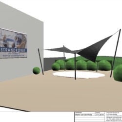 CAD-Planung Sonnensegel Strandkorbprofi-Buxtehude CAD-Planung eines Sonnensegels für Strandkorbprofi in Buxtehude. Fünfeck Hyparsegel.