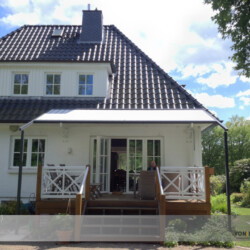 Schwebemarkise mit Aufdachmontage Pergola-Markise mit Aufdachmontage für besseres Klima unter dem Tuch