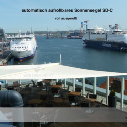 Sonnensegel Hotel Atlantic Kiel Automatische Sonnensegel auf Dachterrasse Hotel Atlantic Kieler Förde